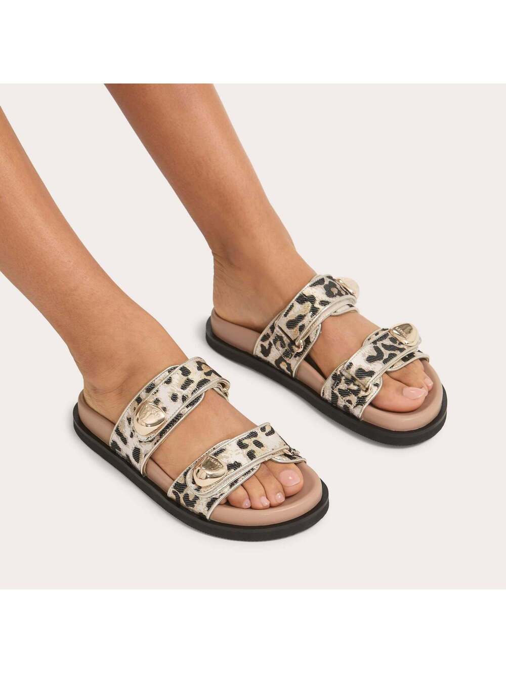 Carvela Sorano Gold Combination Leopard Sandal EU 39 / US 8